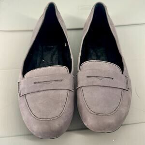 Born 7.5 Gray Driving Loafers with Penny Detail Suede Leather